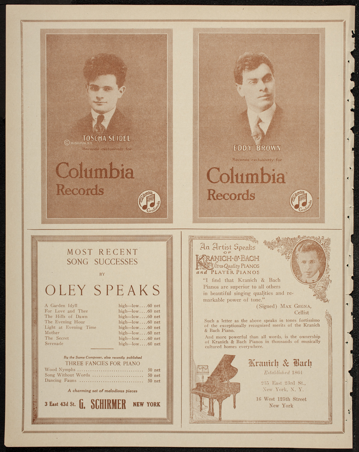 Gala Benefit Concert for New York Probation and Protective Association and Girls' Protective League, January 13, 1920, program page 6