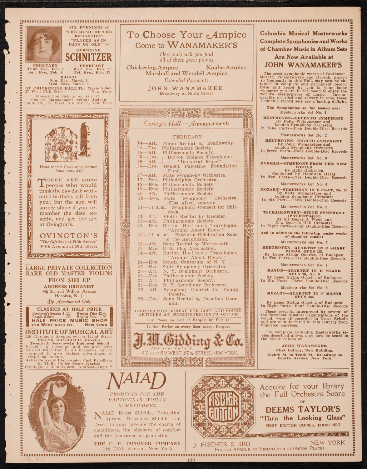 Maria Theresa, February 13, 1925, program page 3