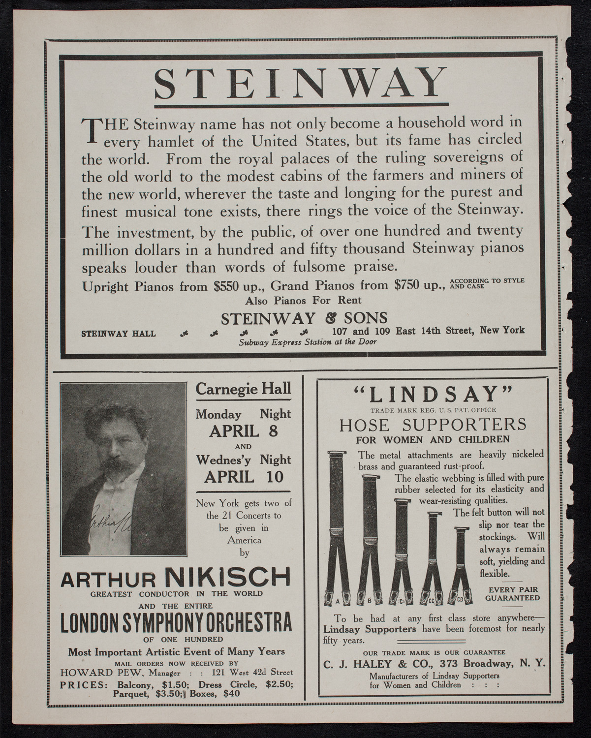 New York Philharmonic, January 21, 1912, program page 4