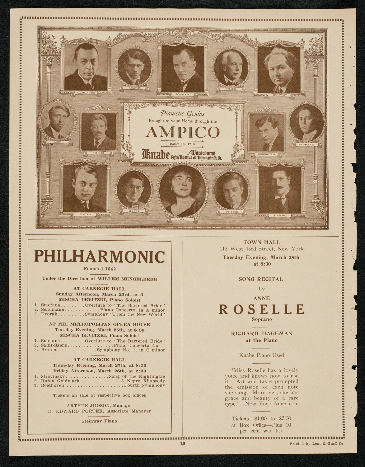 New York Philharmonic, March 20, 1924, program page 12