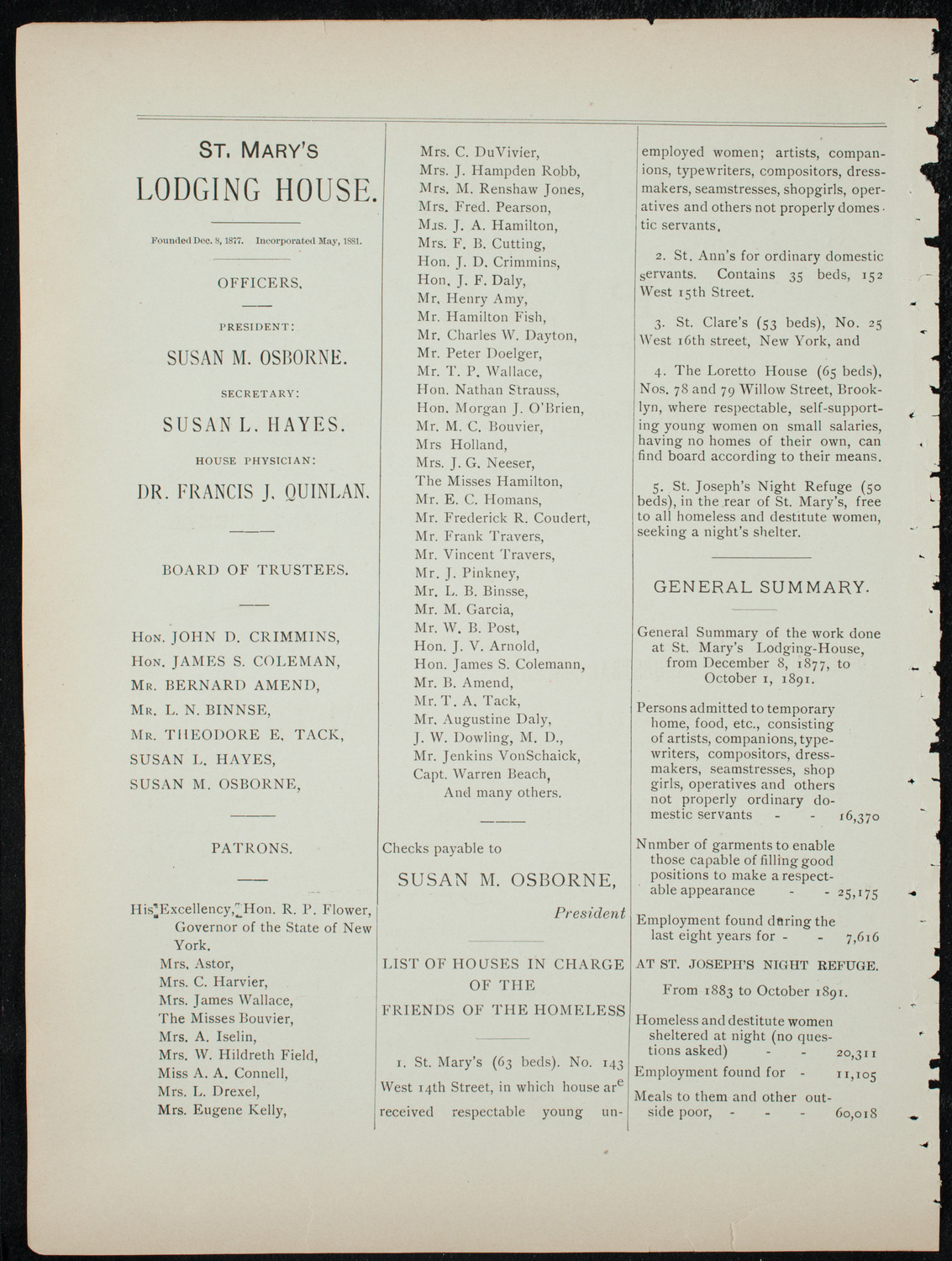 Cappa's Seventh Regiment Band, January 14, 1892, program page 2