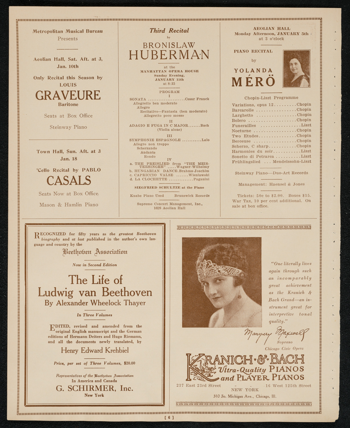 Schola Cantorum of New York, December 30, 1924, program page 6