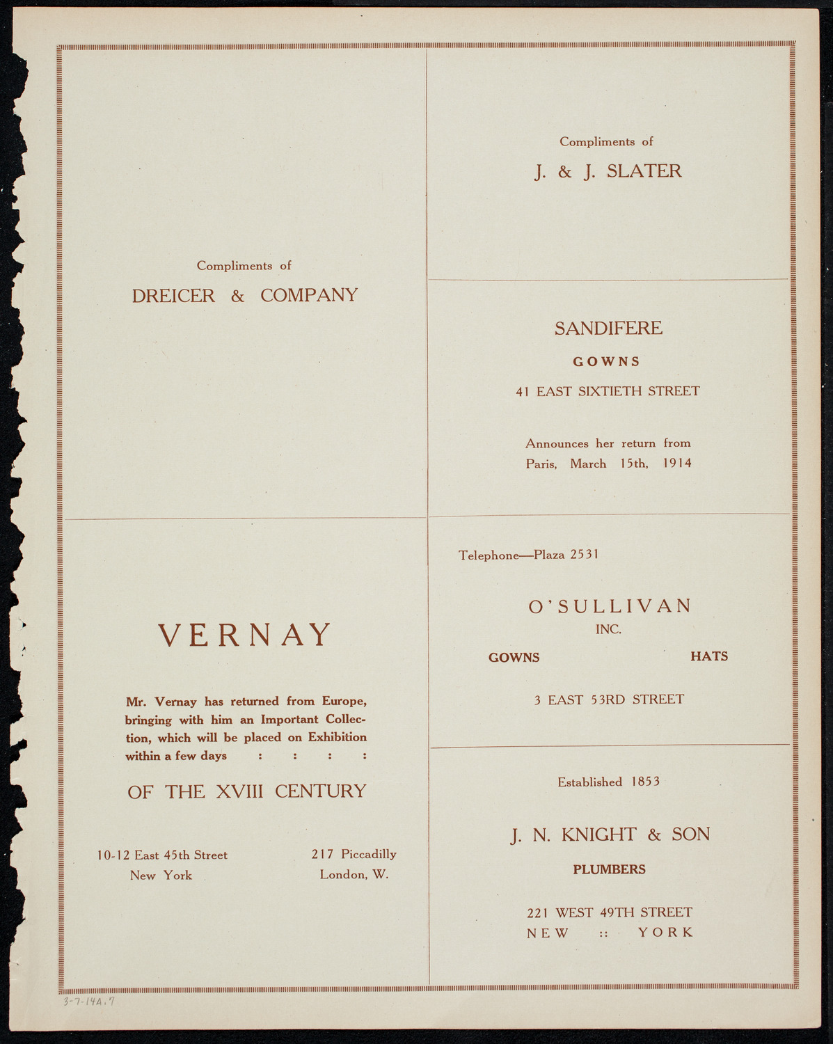 Ignacy Jan Paderewski, Piano, March 7, 1914, program page 13