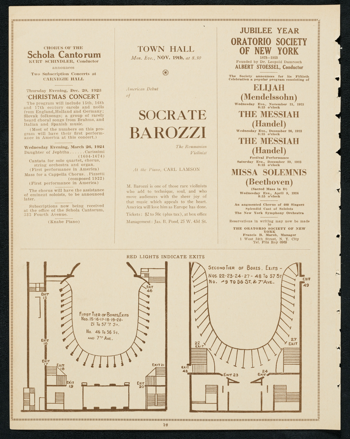 Paul Bernard, Violin, November 6, 1923, program page 10