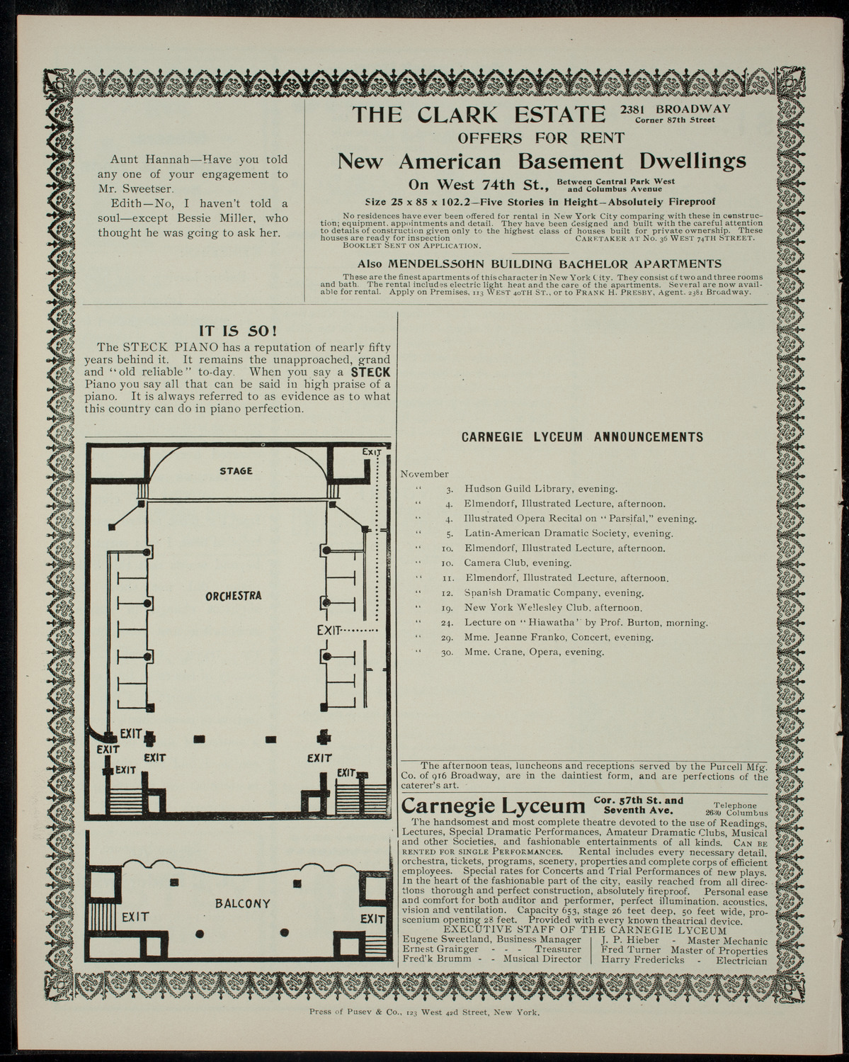 Elmendorf Lecture: Naples, Pompeii, and Vesuvius, November 3, 1904, program page 4