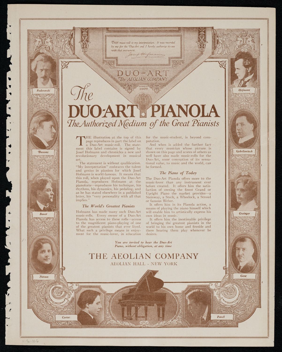 New York Symphony Orchestra, November 4, 1920, program page 11