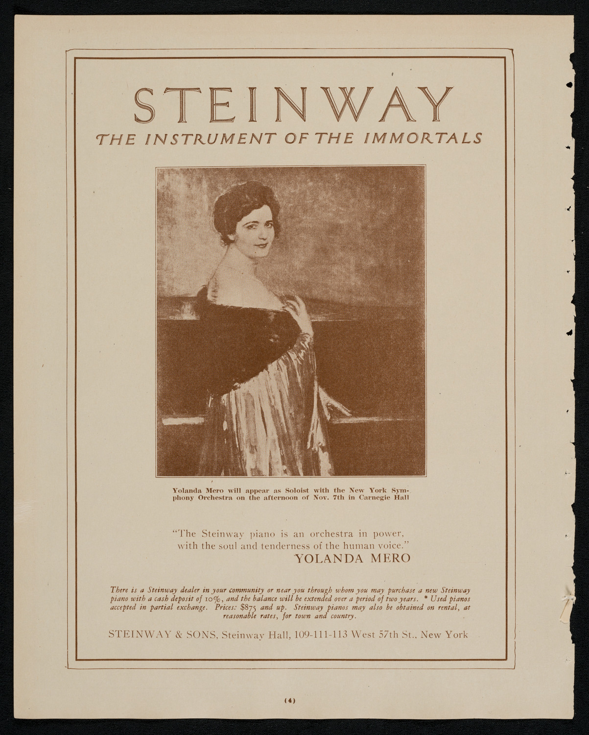 New York Symphony Orchestra, November 5, 1925, program page 4