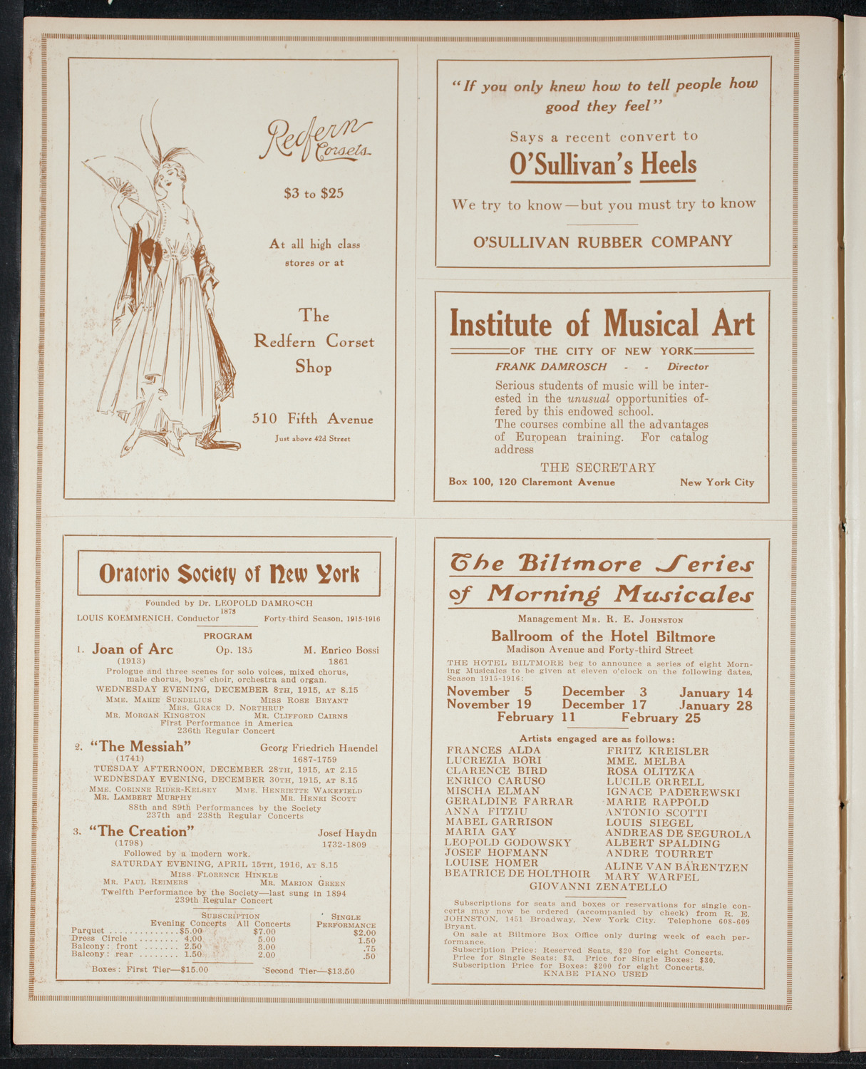 New York Philharmonic, October 29, 1915, program page 2