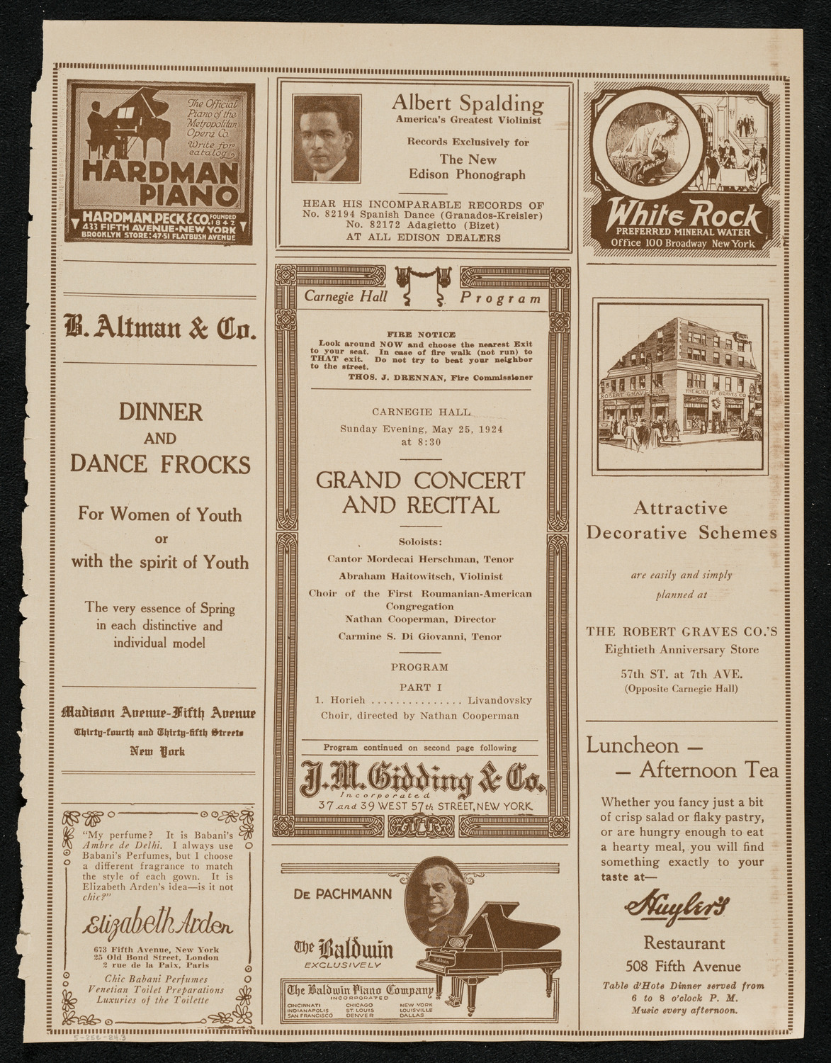 Grand Concert and Recital, May 25, 1924, program page 5