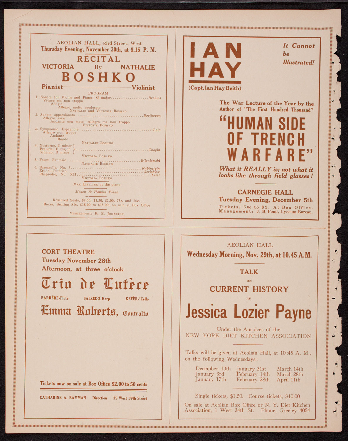 Lecture by Frederick Palmer, November 24, 1916, program page 10