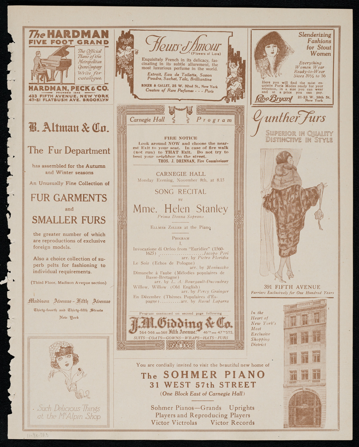 Helen Stanley, Soprano, November 8, 1920, program page 5