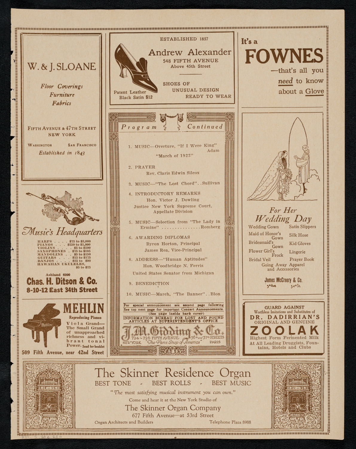 Graduation: Packard Commercial School, May 24, 1923, program page 7