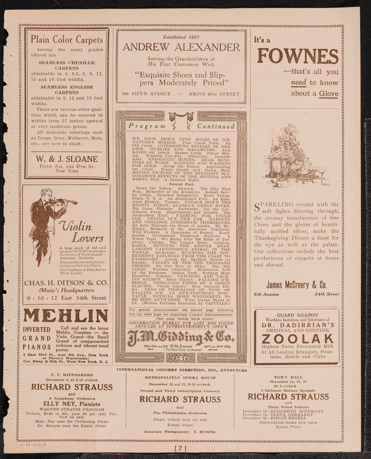 Newman Traveltalks: Alaska, November 20, 1921, program page 7