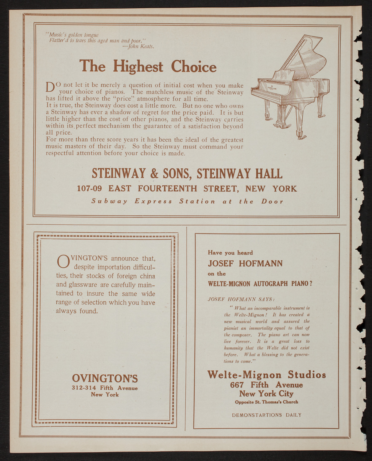 Lecture by Lieutenant Patrick Alva O'Brien, R.F.C, February 17, 1918, program page 4