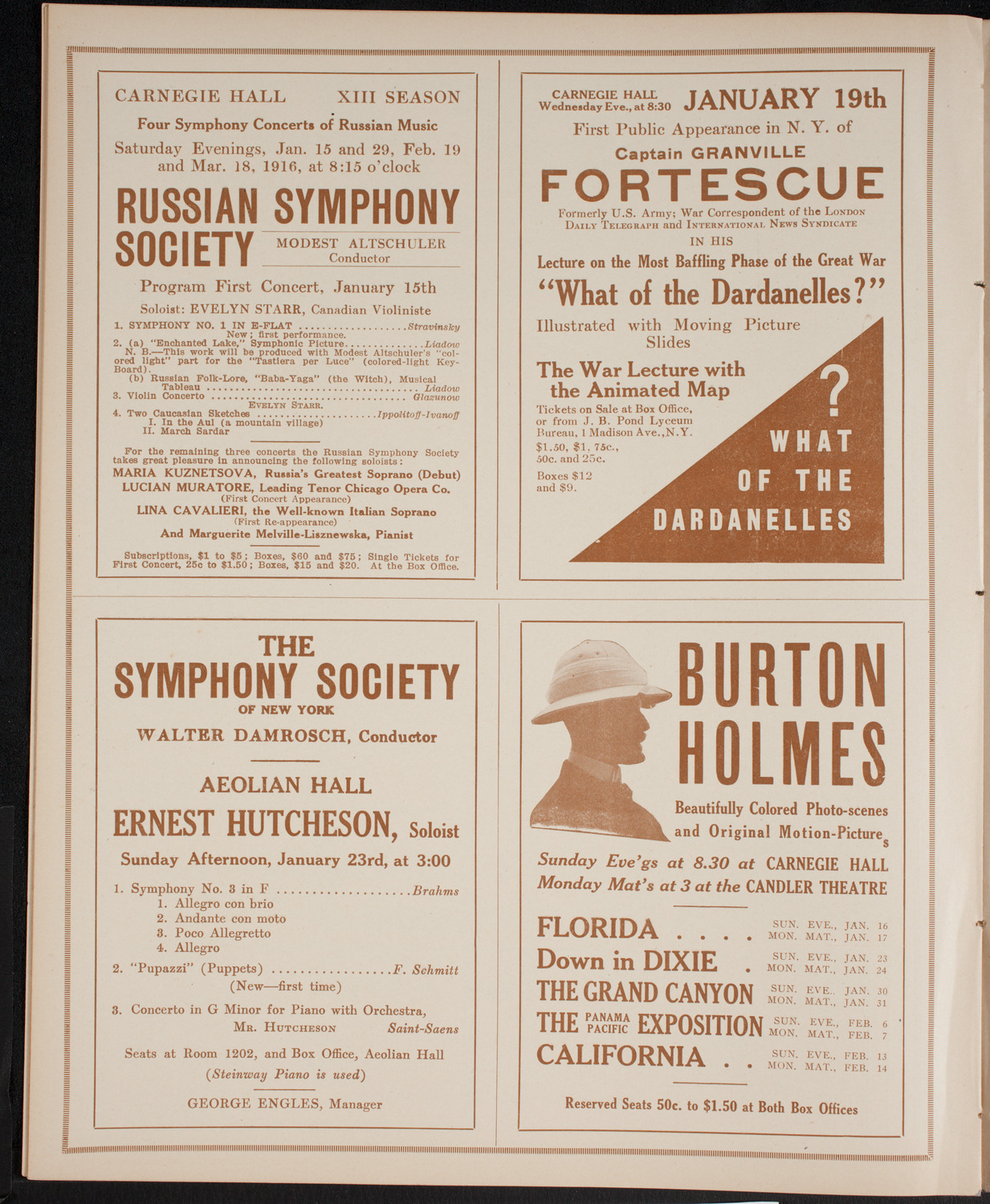 New York Philharmonic, January 13, 1916, program page 8