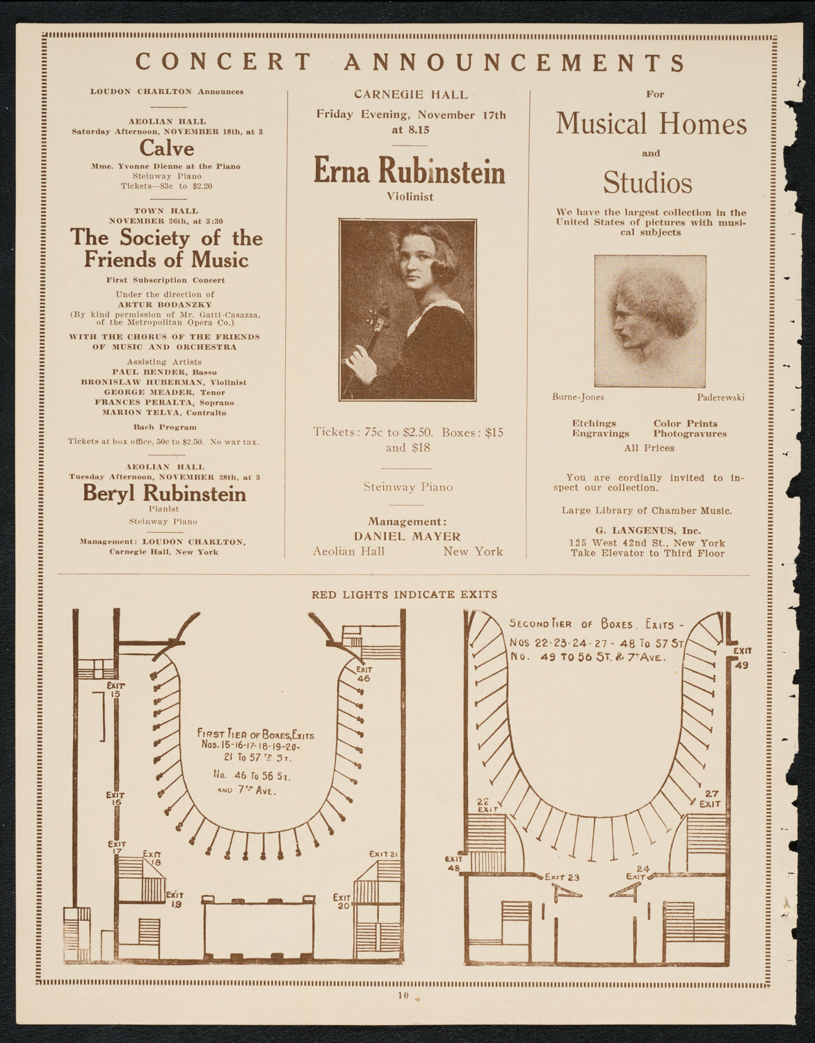 Isadora Duncan, Dancer, with Russian Symphony Orchestra, November 14, 1922, program page 10