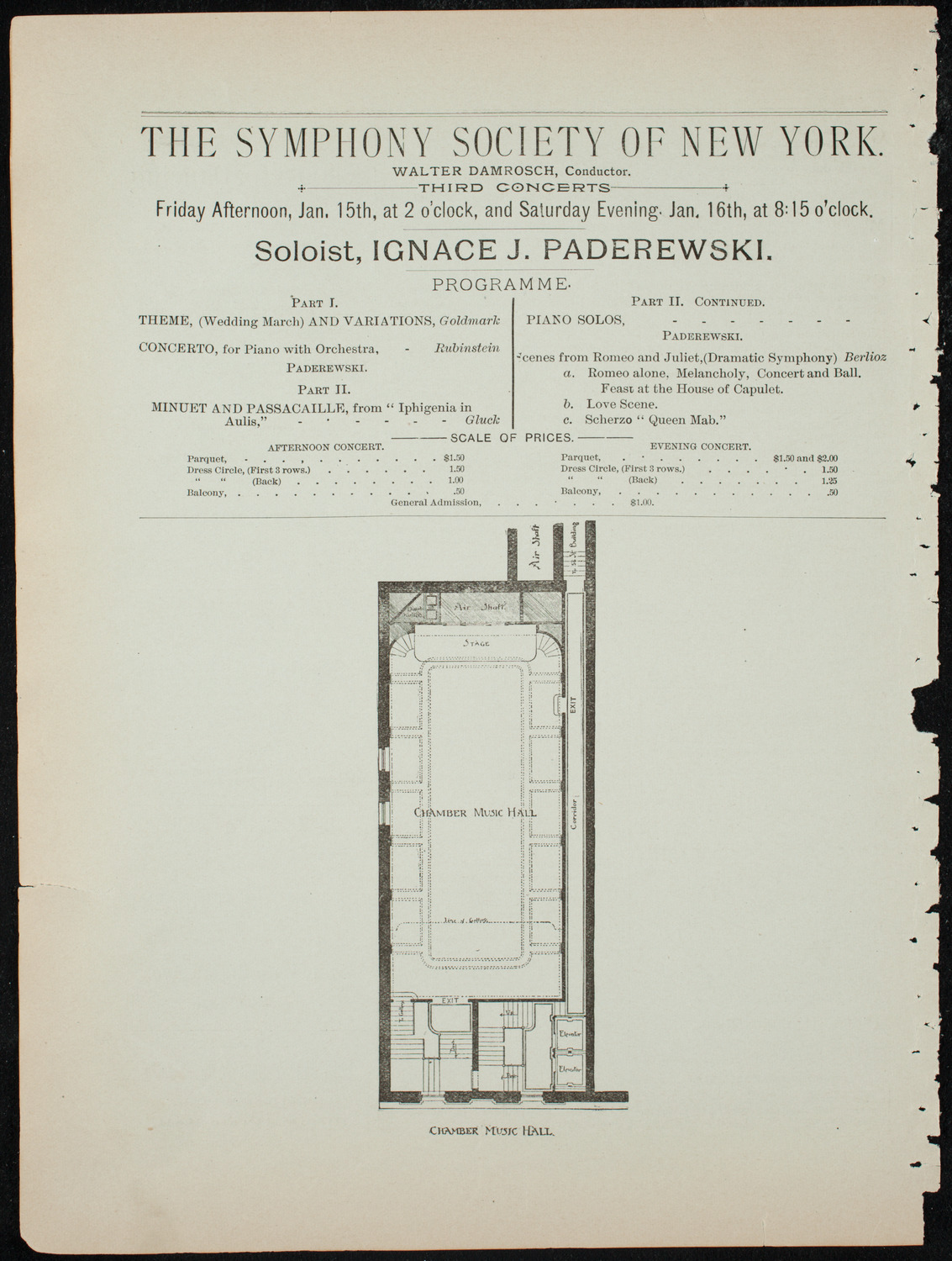 Beethoven String Quartet, January 14, 1892, program page 10