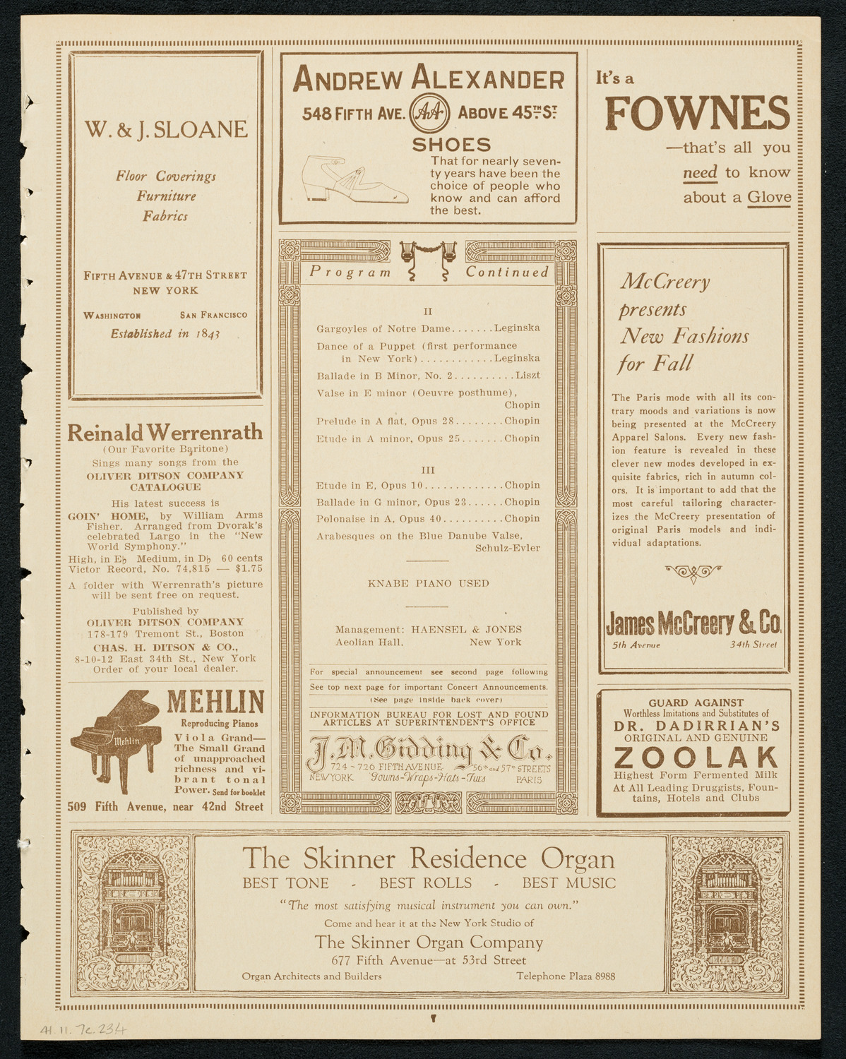 Ethel Leginska, Piano, November 7, 1923, program page 7