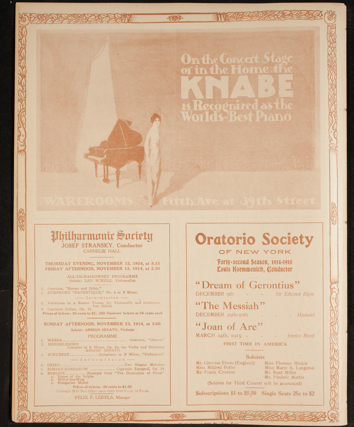 Boston Symphony Orchestra, November 5, 1914, program page 12