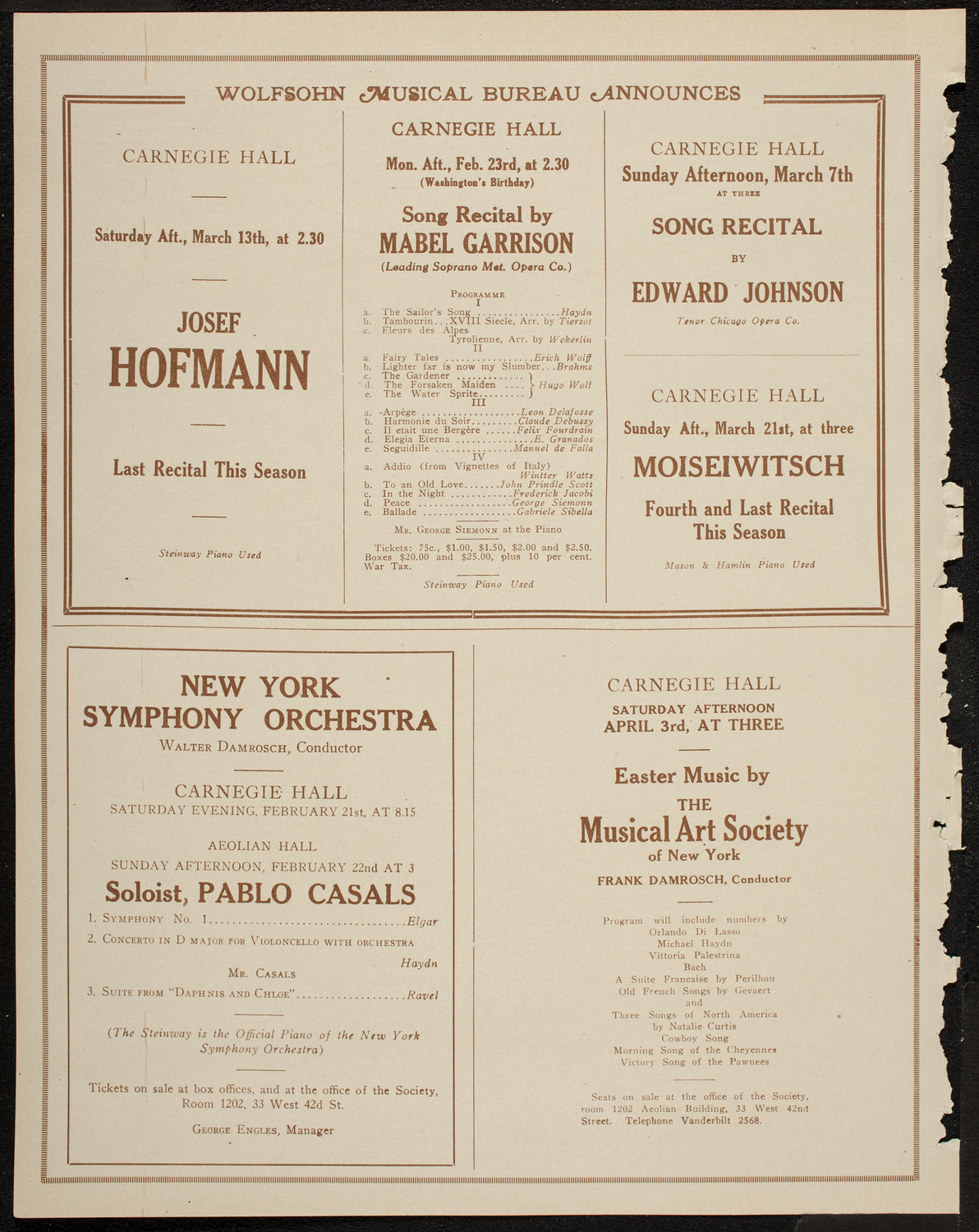 Symphony Concert for Young People, February 21, 1920, program page 8