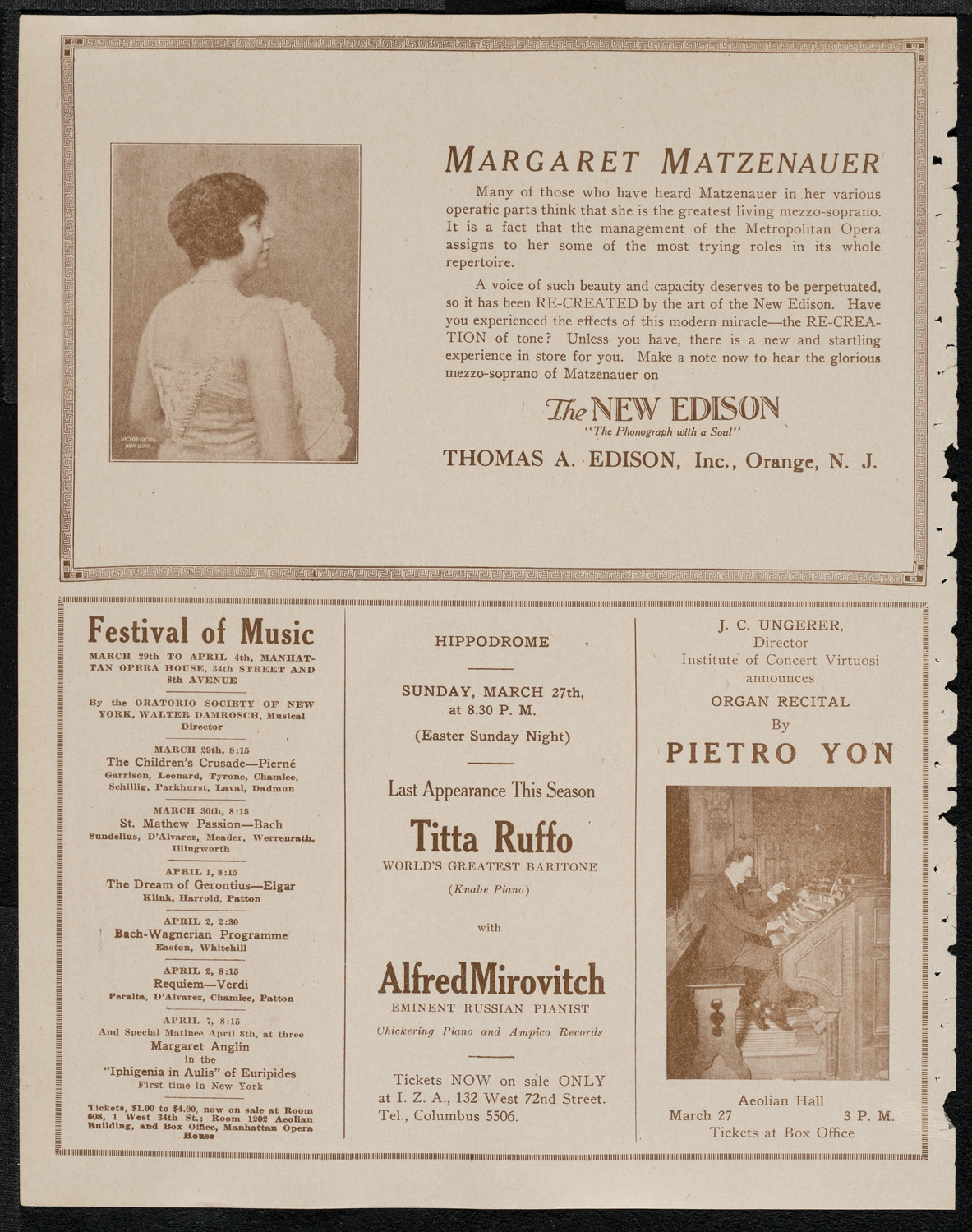 National Symphony Orchestra, March 20, 1921, program page 2