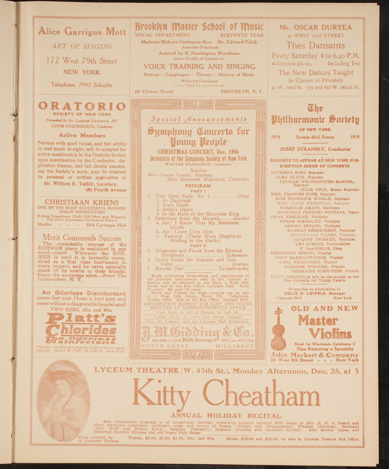 New York Banks' Glee Club, December 14, 1914, program page 9