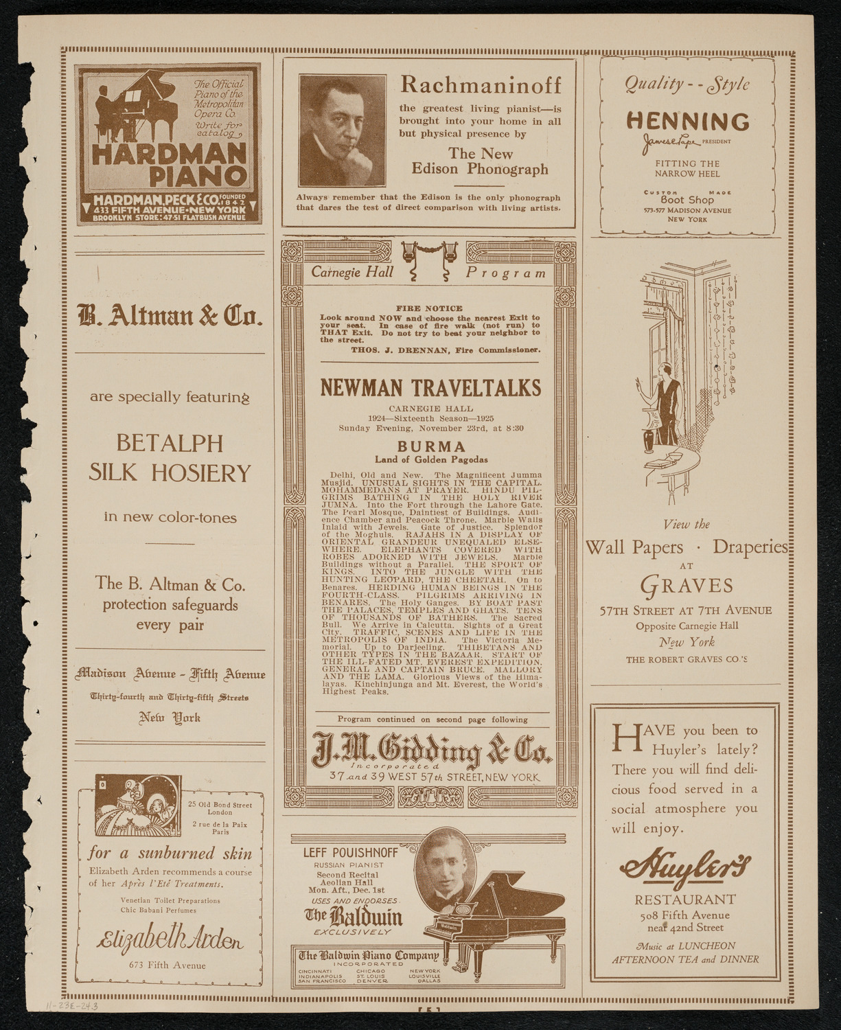 Newman Traveltalks: Burma, November 23, 1924, program page 5