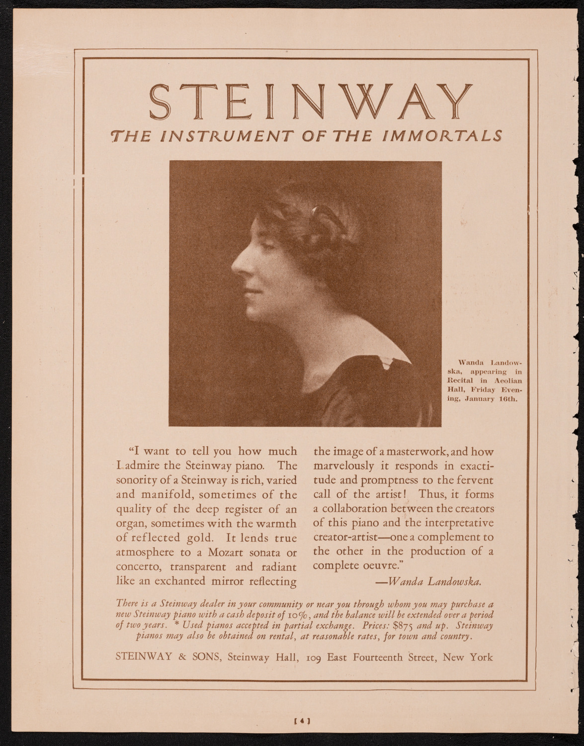 New York Philharmonic, January 8, 1925, program page 4