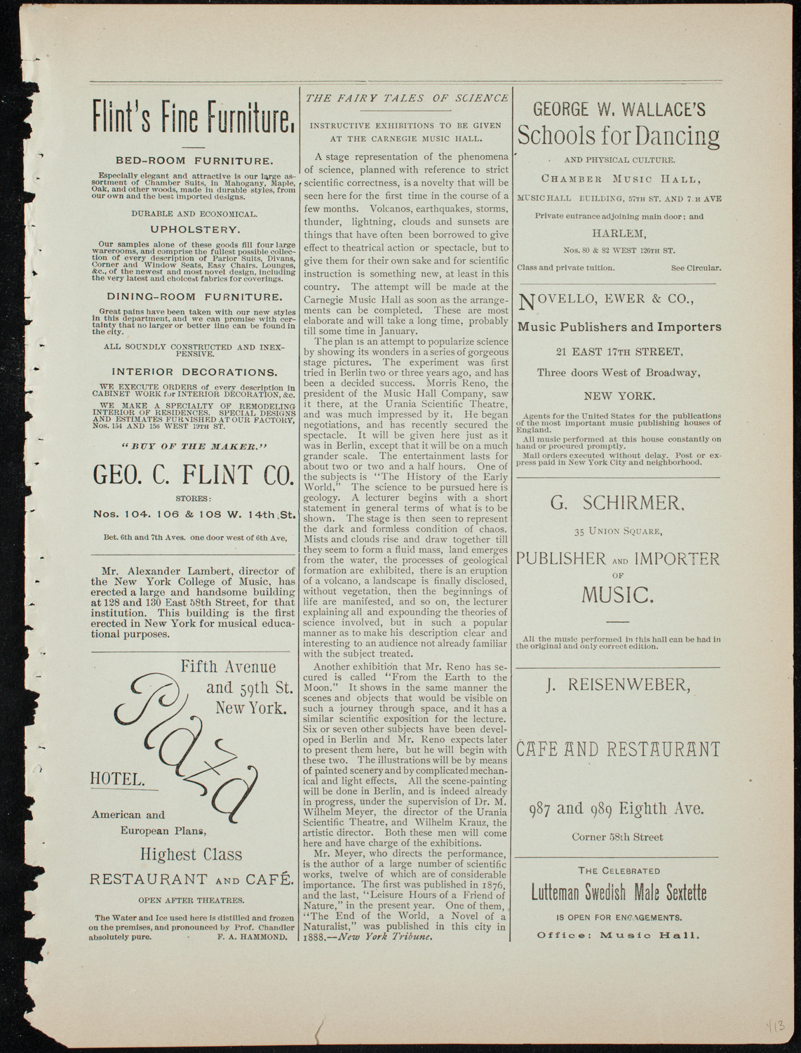 New York Symphony String Quartet, December 20, 1891, program page 9