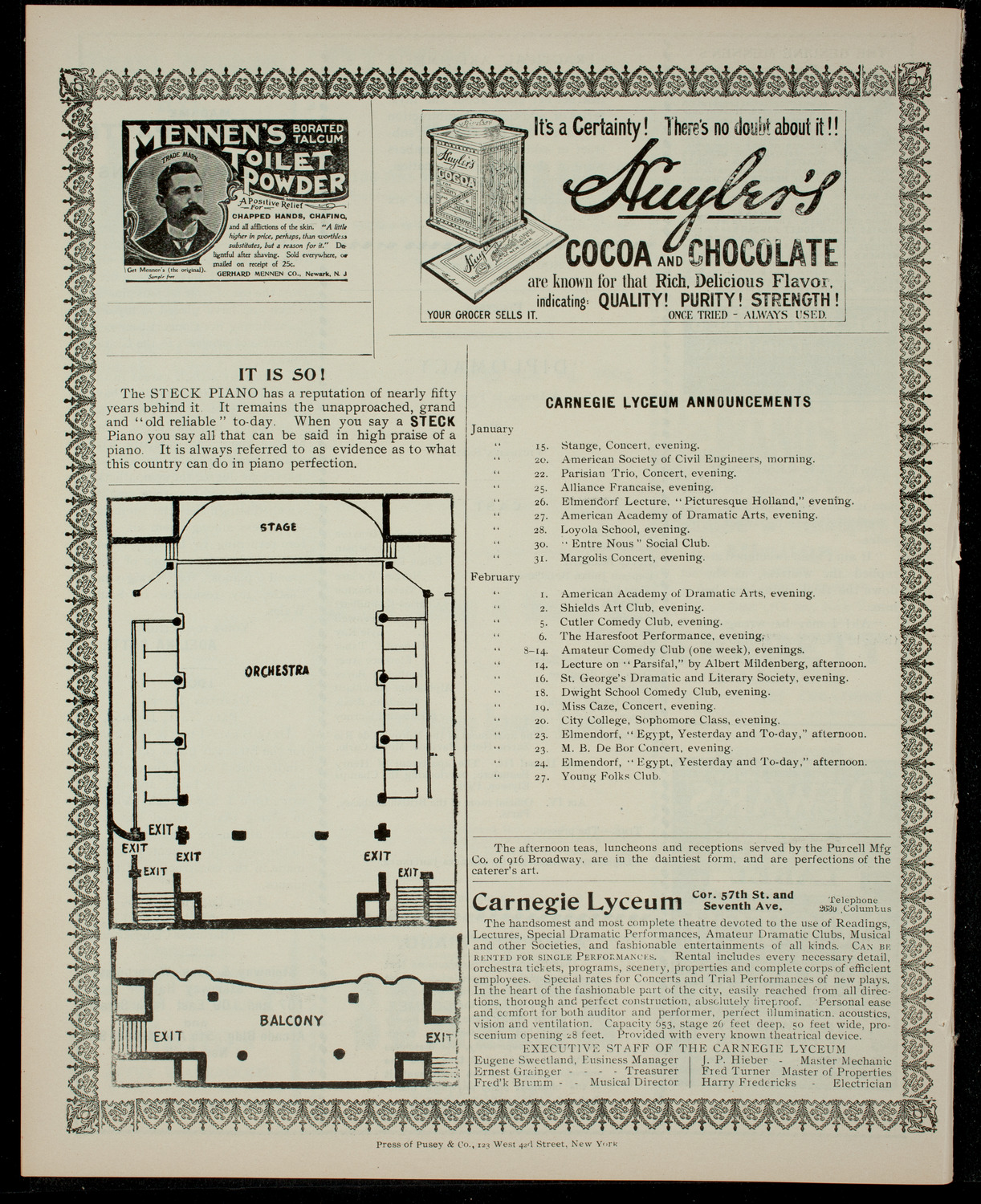 Academy Stock Company of the American Academy of Dramatic Arts/ Empire Theatre Dramatic School, January 14, 1904, program page 4