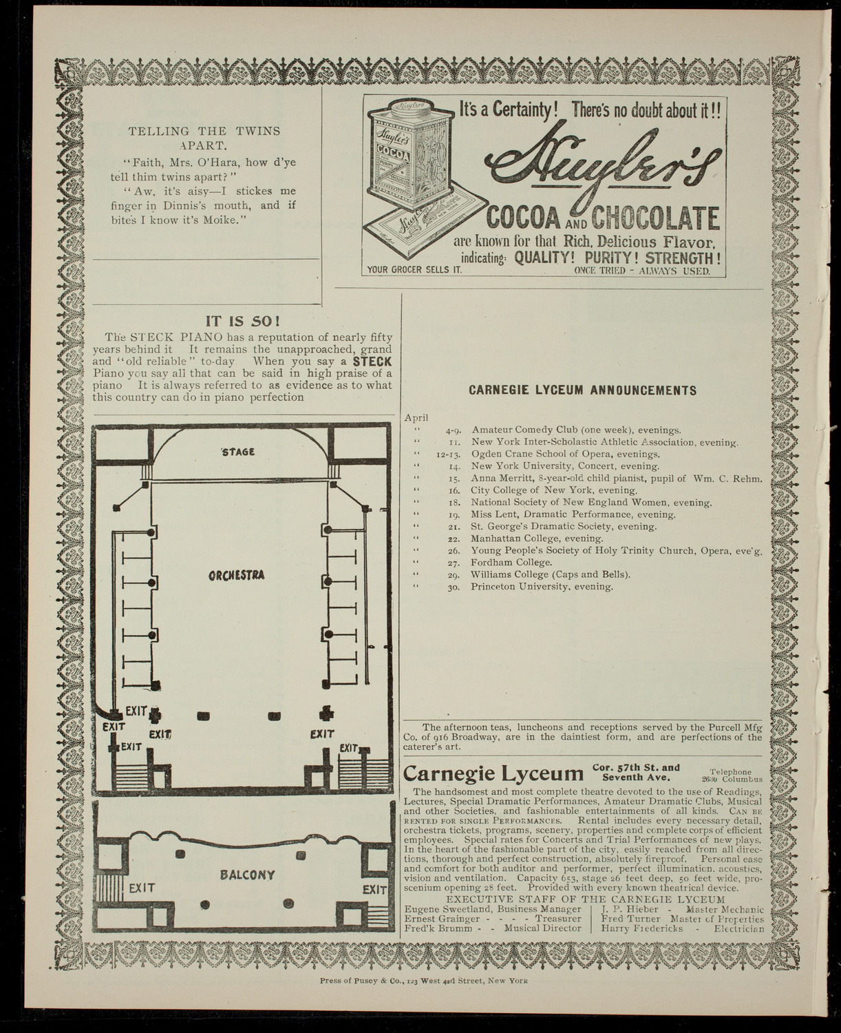 Student Violin Recital by Pupils of Max Bendix, April 2, 1904, program page 4