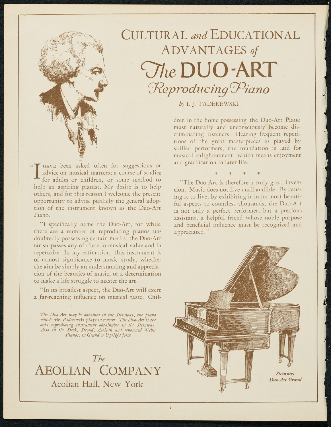Ignacy Jan Paderewski, Piano, December 22, 1923, program page 2