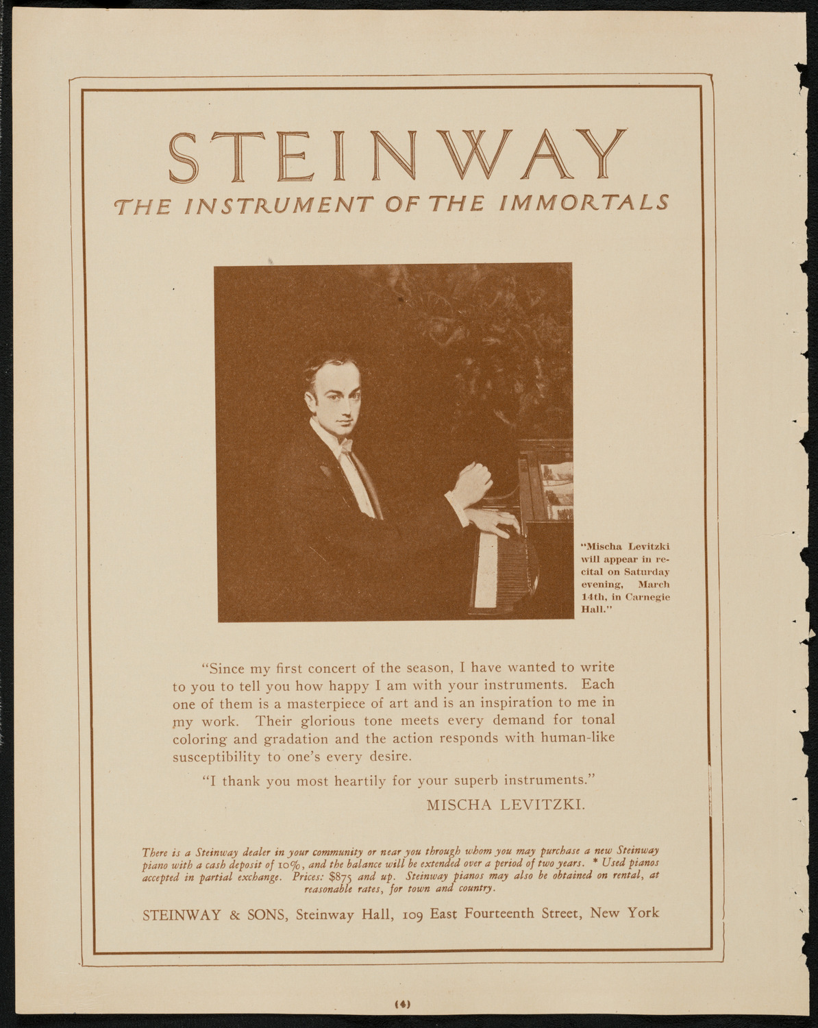 New York Symphony Orchestra, March 13, 1925, program page 4