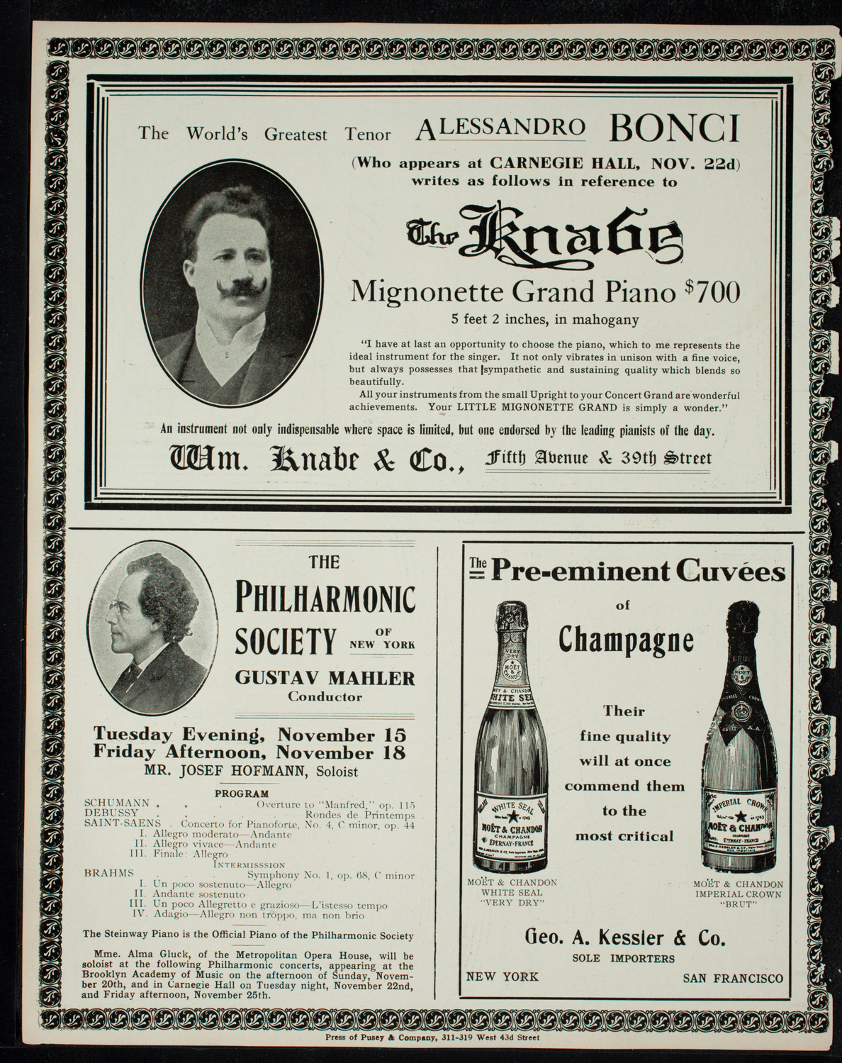 New York Philharmonic, November 13, 1910, program page 12