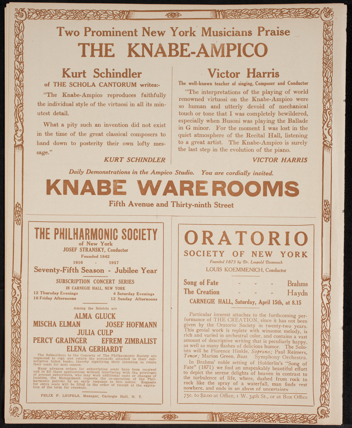New York Banks' Glee Club, April 8, 1916, program page 12