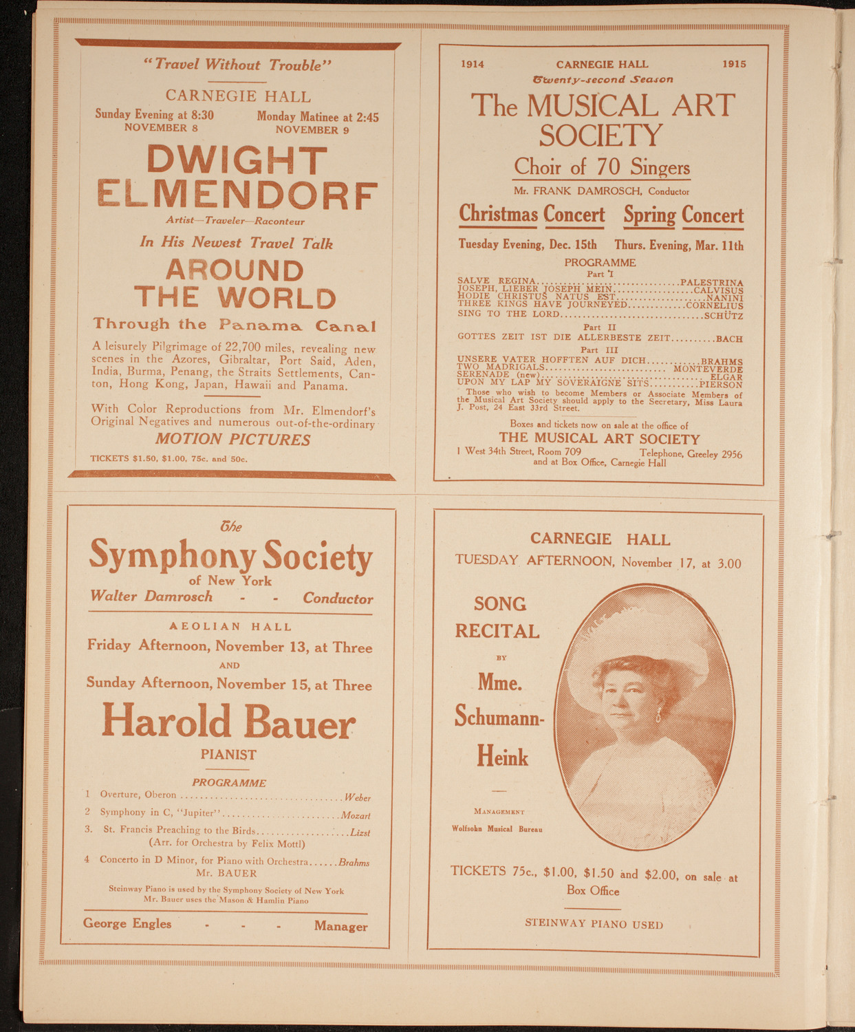 Elmendorf Lecture: Around the World Through the Panama Canal, November 9, 1914, program page 8