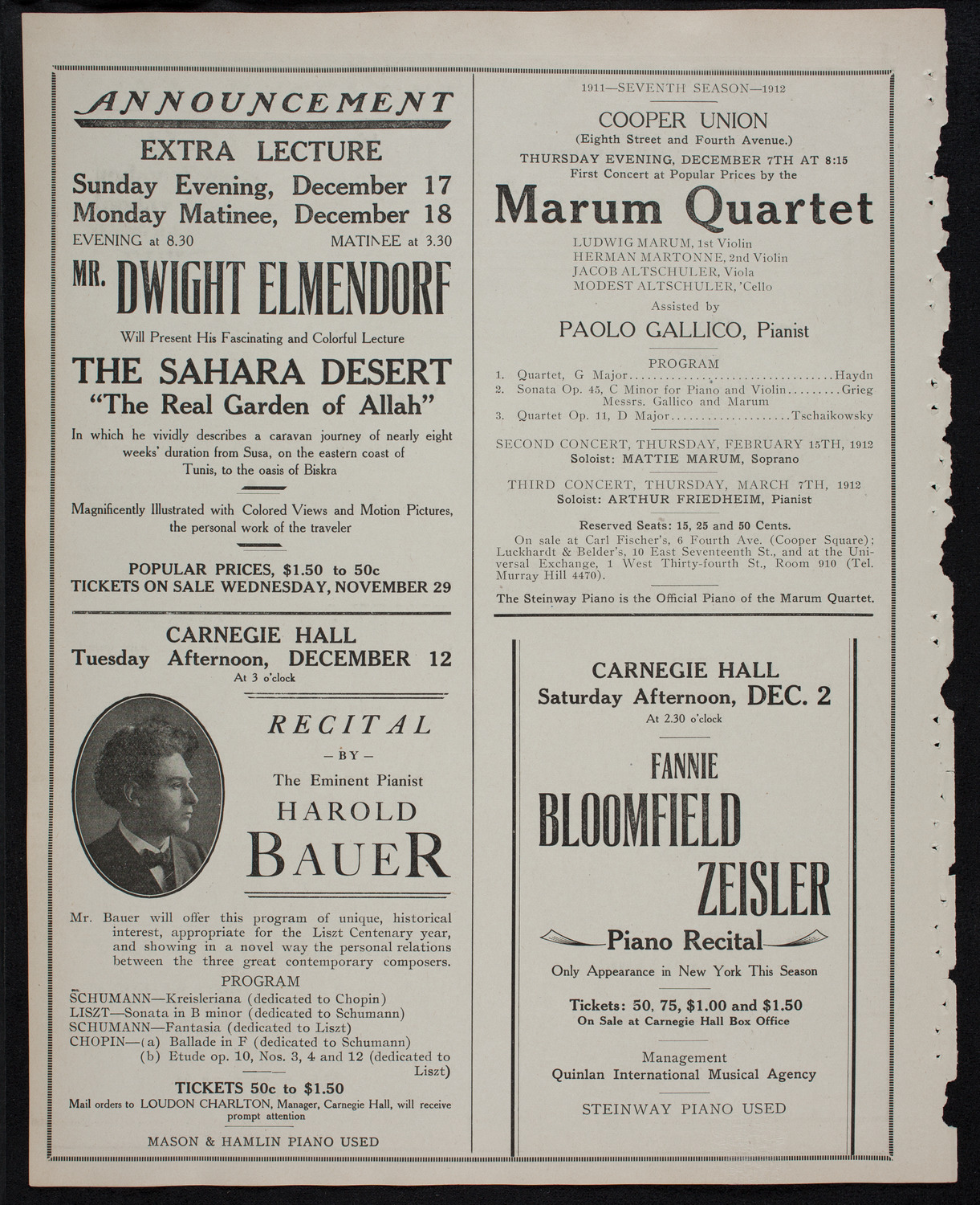 Volpe Symphony Society of New York, November 28, 1911, program page 10