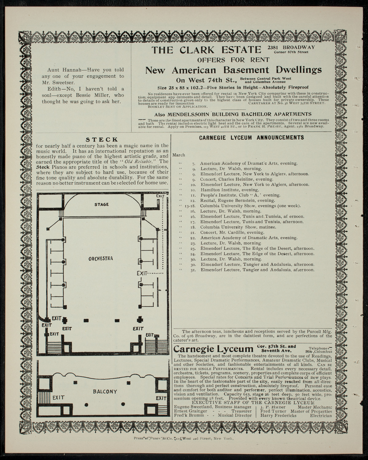 American Academy of Dramatic Arts, March 6, 1905, program page 4