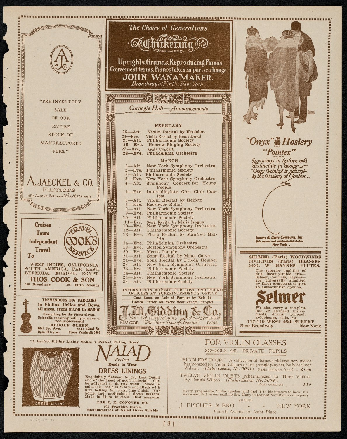 Marguerite White, Soprano, February 24, 1922, program page 3