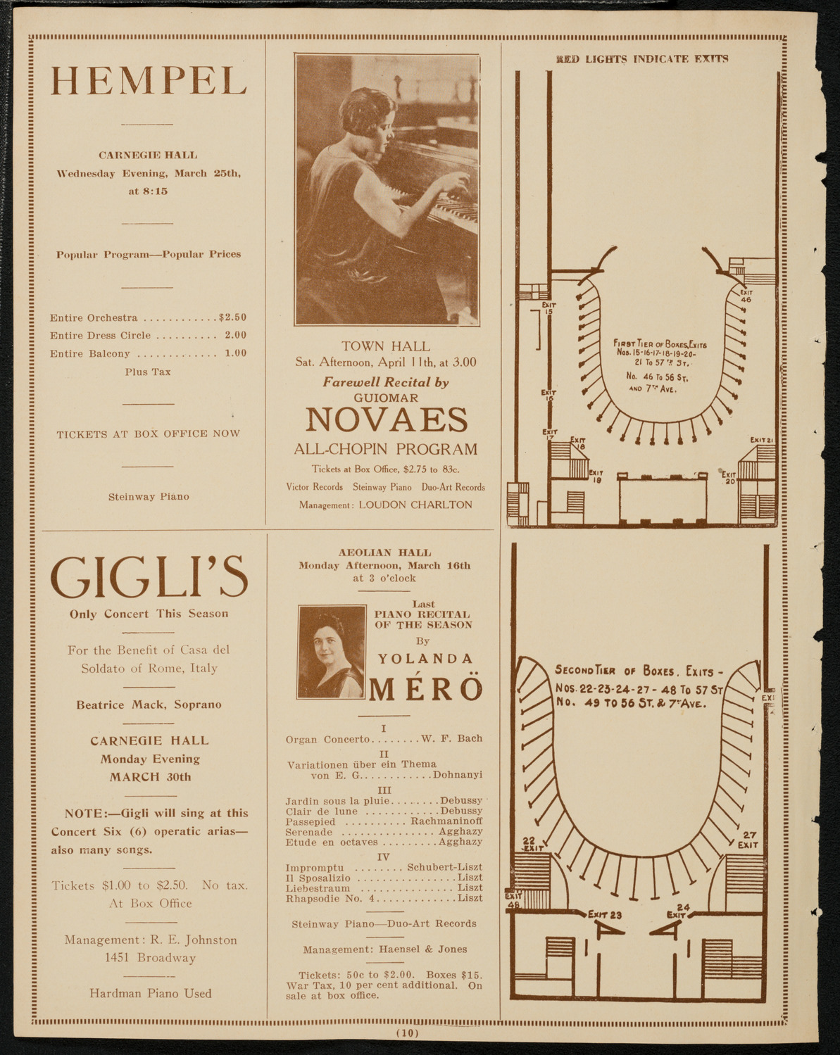 Boston Symphony Orchestra, March 12, 1925, program page 10