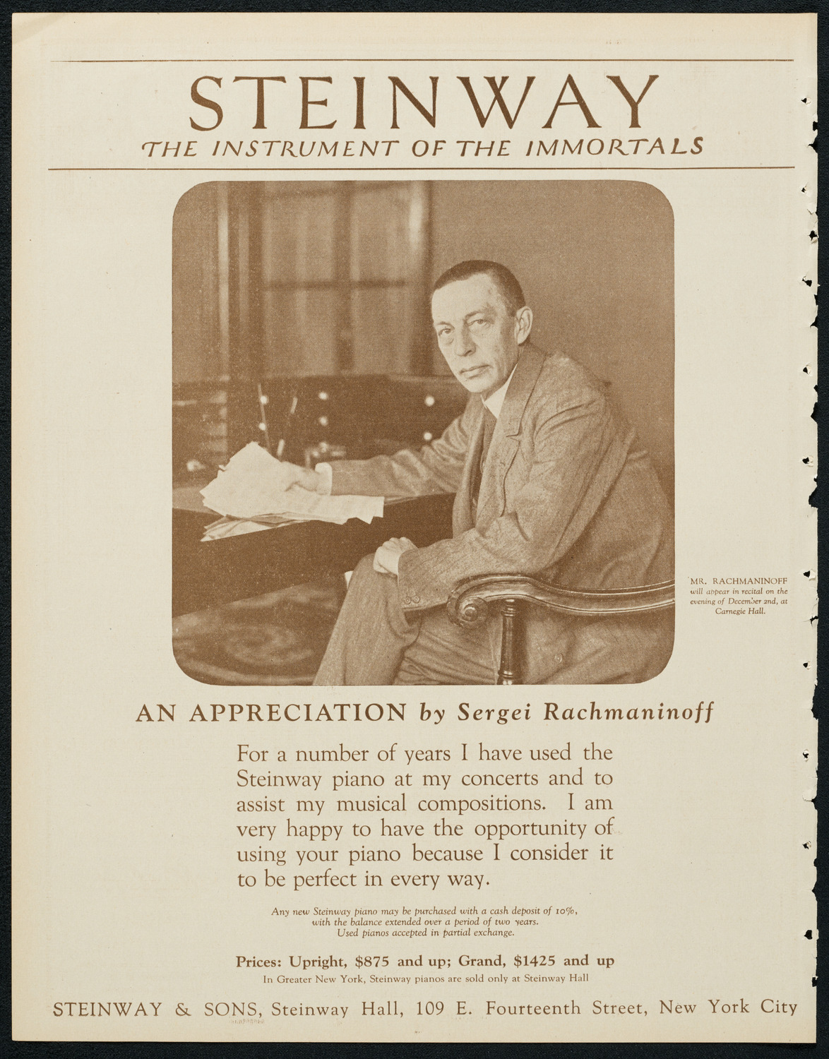 New York Philharmonic, November 24, 1923, program page 4