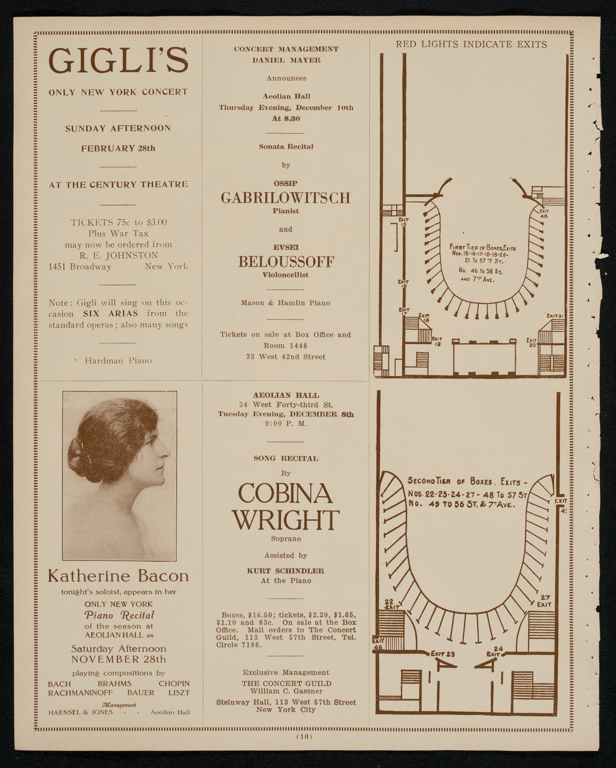 New York Philharmonic, November 22, 1925, program page 10