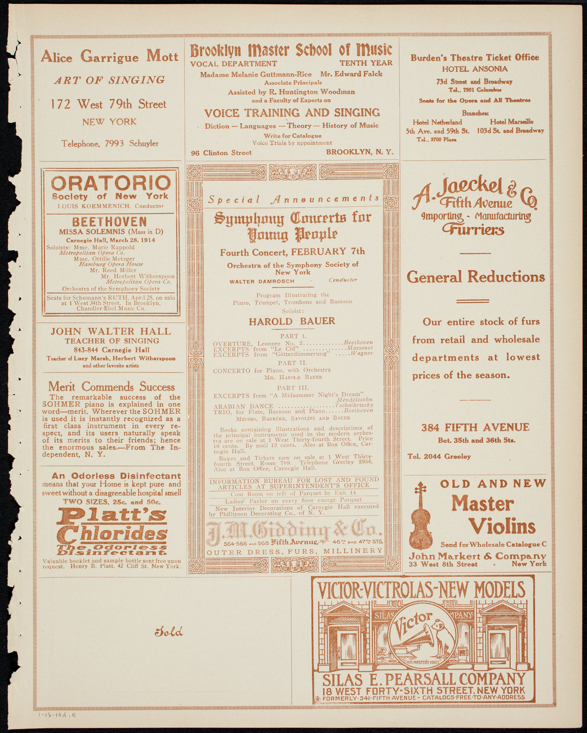 Alice Nielsen and Jean Gerardy, January 18, 1914, program page 9