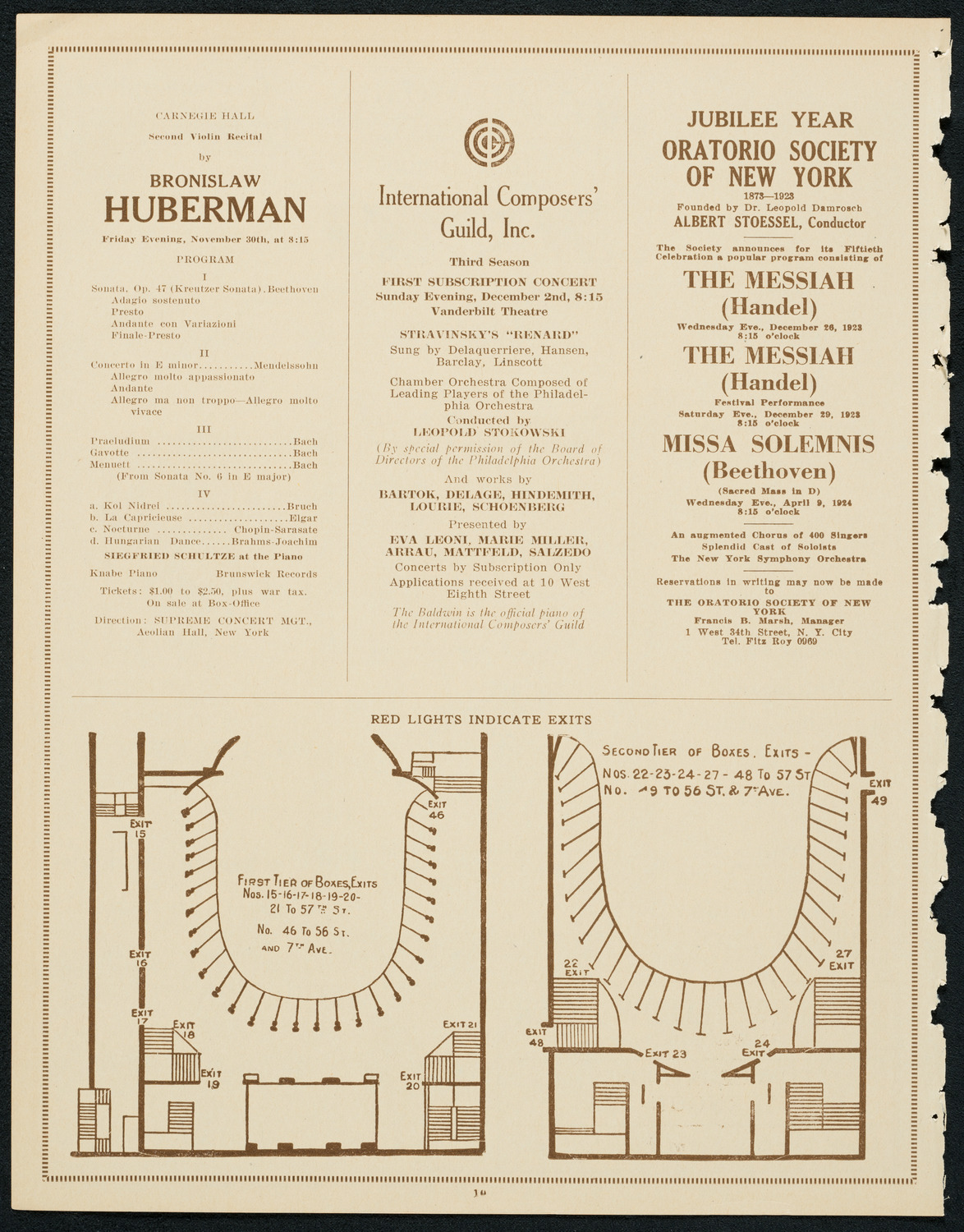 New York Symphony Orchestra: Beethoven Cycle, November 23, 1923, program page 10