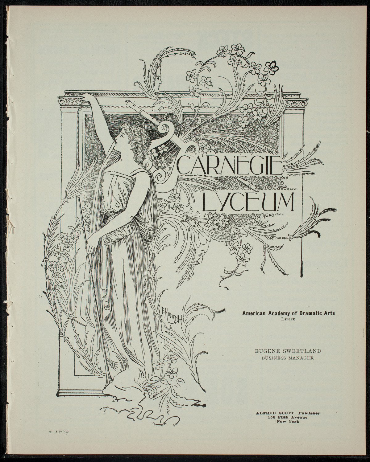 Elmendorf Lecture: Tangier and Andalusia, March 30, 1905, program page 1
