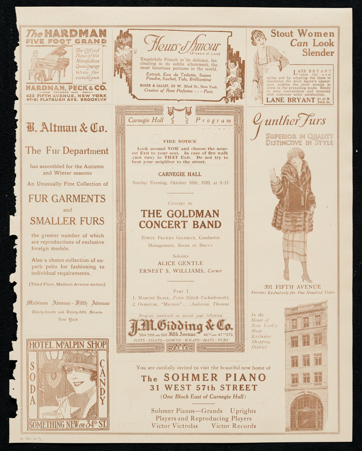 The Goldman Concert Band, October 10, 1920, program page 5