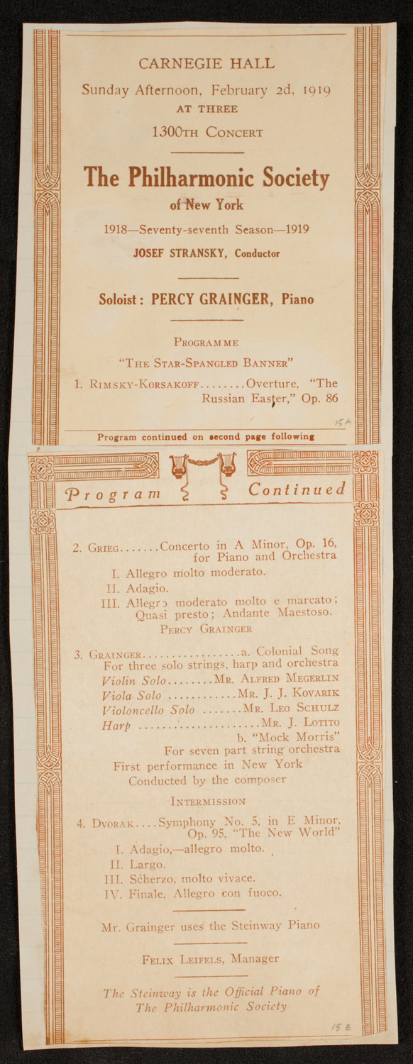 Symphony Concert for Young People, February 1, 1919, program page 5