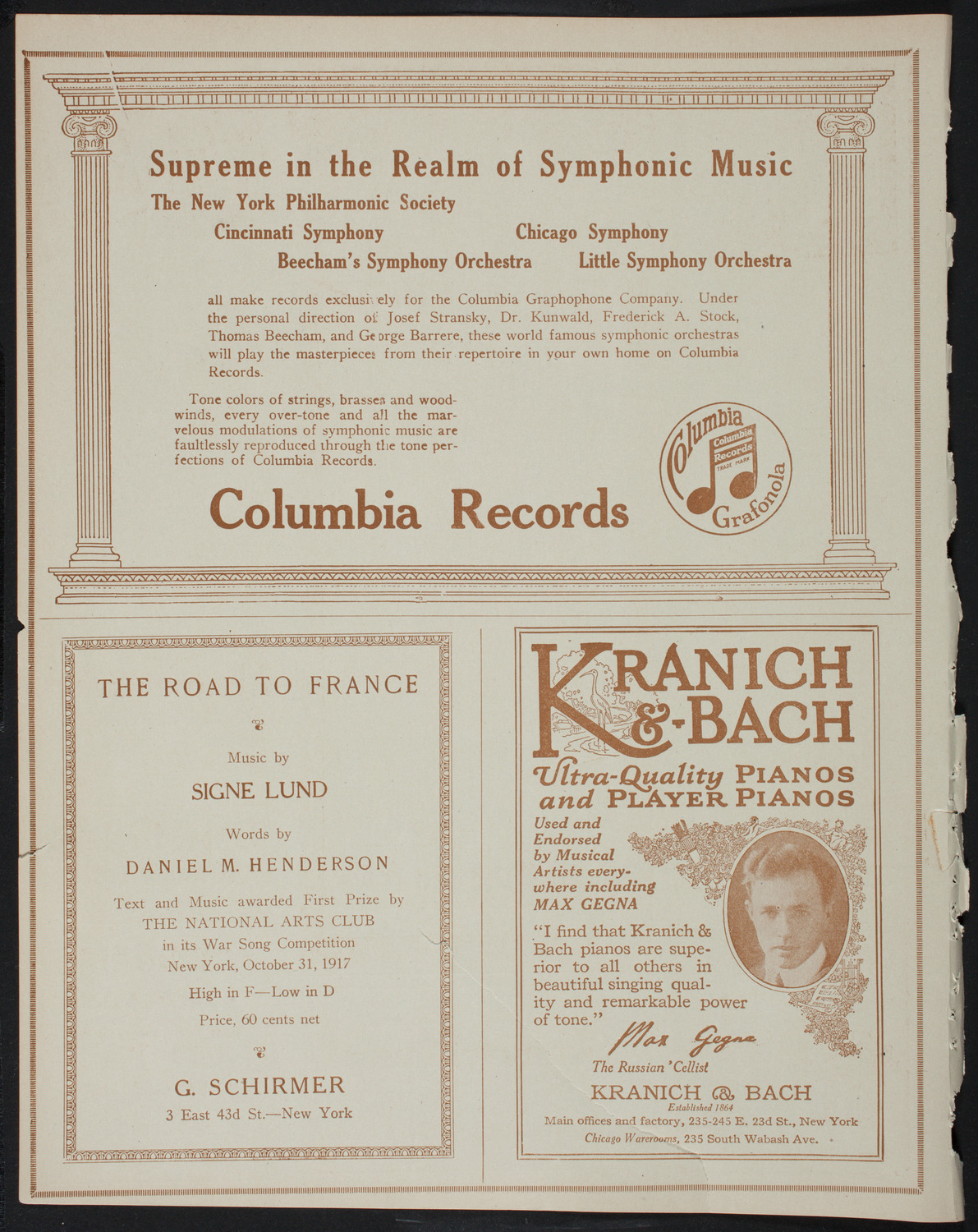 Jascha Heifetz, Violin, January 1, 1918, program page 6