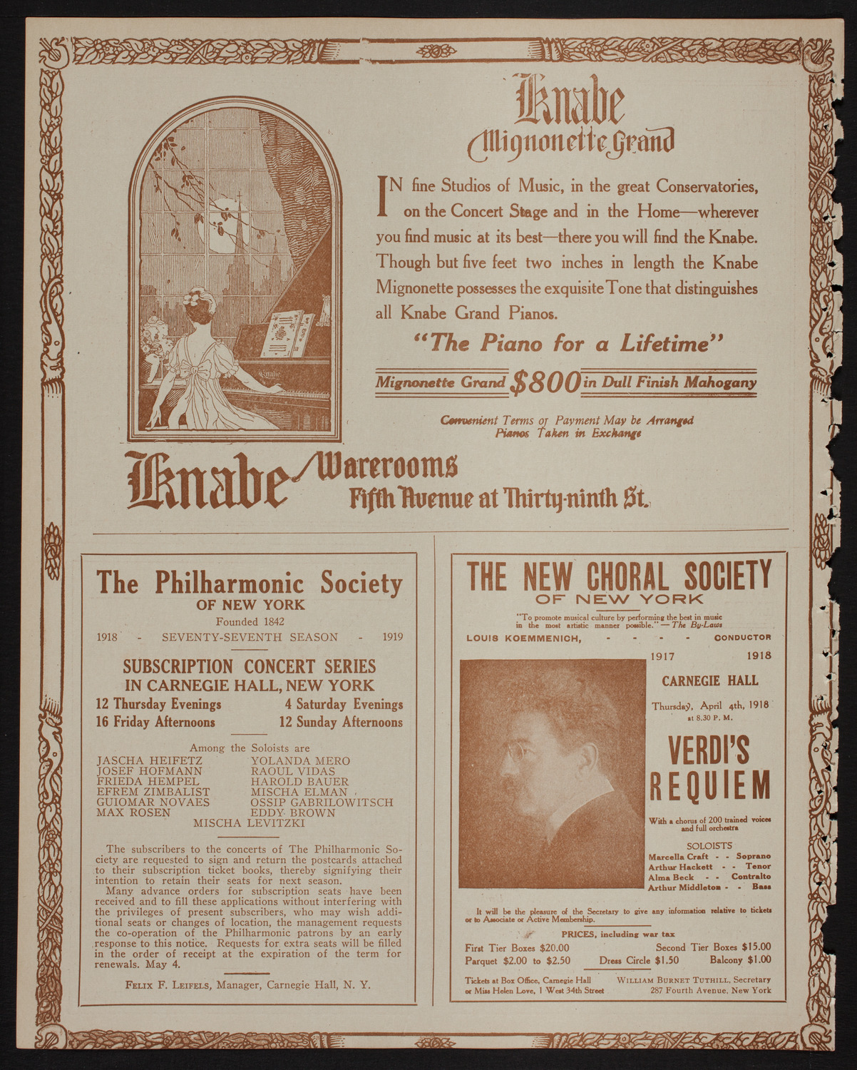 International Music Festival Chorus assisted by People's Choral Union, March 30, 1918, program page 12