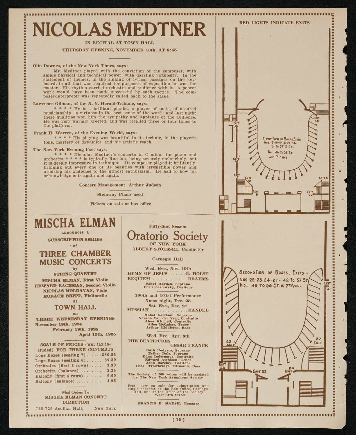 New York Philharmonic, November 13, 1924, program page 10